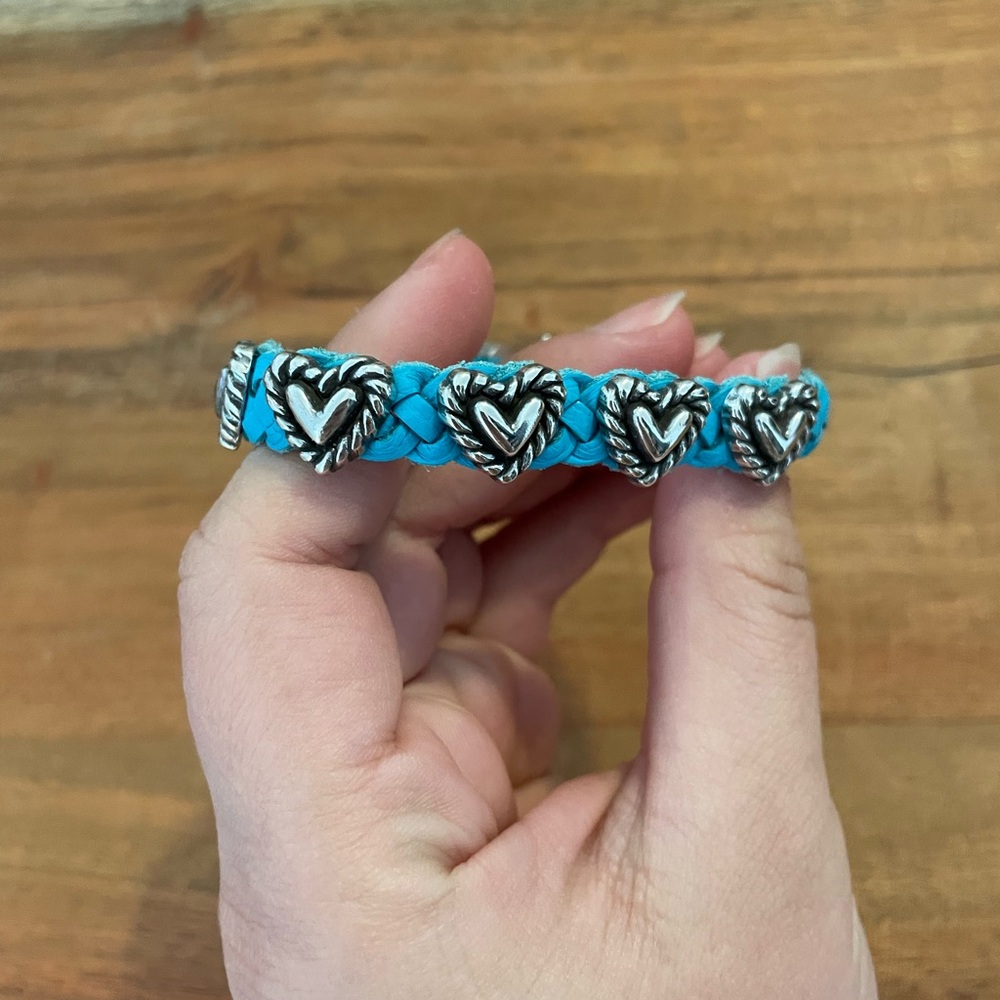 Brighton Blue Heart Braided Bracelet